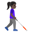 👩🏿‍🦯‍➡️