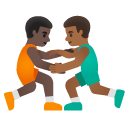 👨🏿‍🫯‍👨🏾