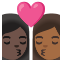 👩🏿‍❤️‍💋‍👩🏾