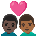 👨🏿‍❤️‍👨🏾